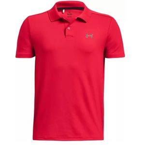 NWOT Boys Under Armour Golf polo, red, performance fabric